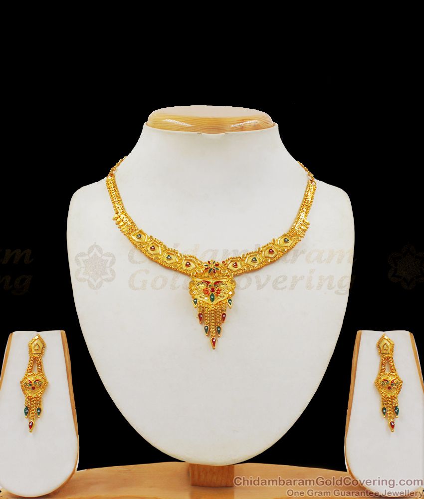 Forming Design Look Like Real Gold Necklace Set For Ladies NCKN2249