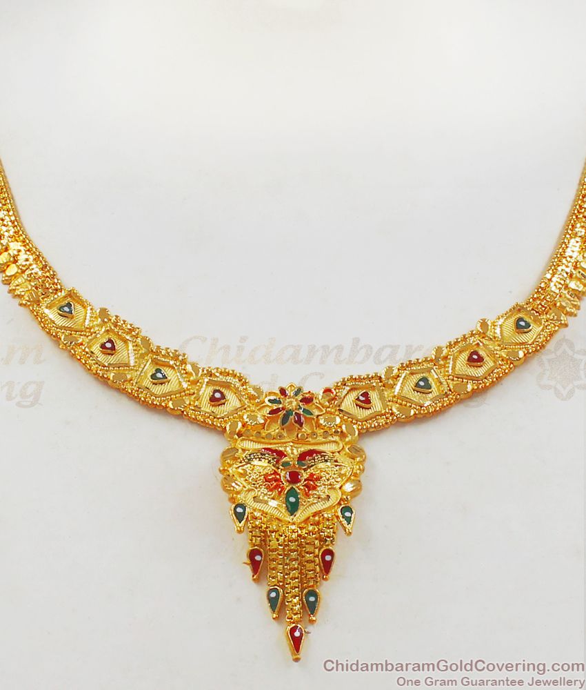 Forming Design Look Like Real Gold Necklace Set For Ladies NCKN2249