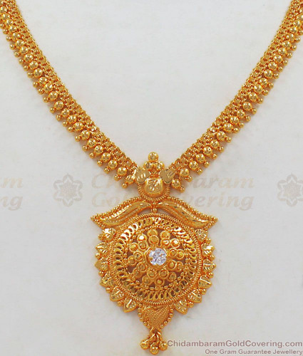 Party Wear 18 K 15 Gm Golden Necklace at Rs 63500/unit in Delhi | ID:  23067718262