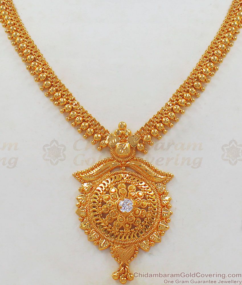 Bridal Wear 1 Gram Gold Necklace Designs NCKN2253