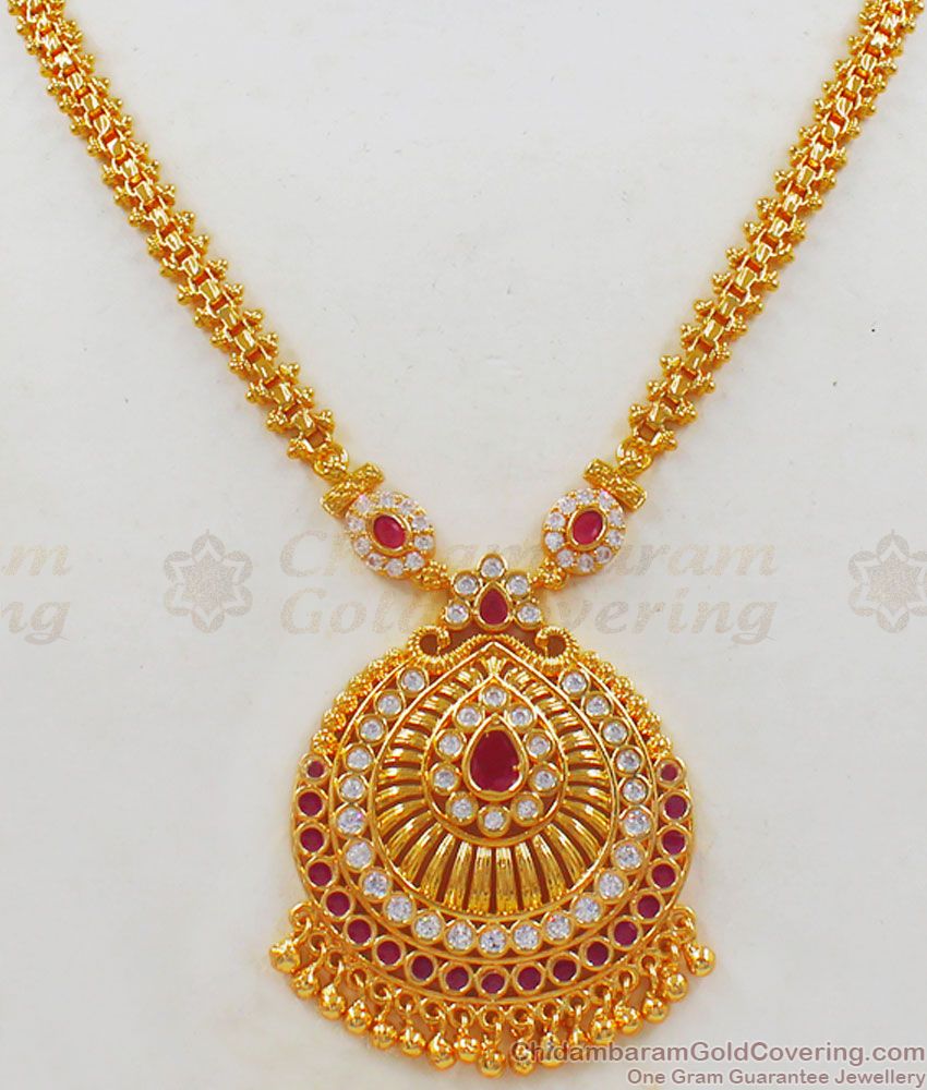 Latest Ruby Stone Gold Necklace For Party Wear Collection NCKN2257