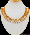 Trendy Flower Design Gold Necklace For Ladies Party Wear NCKN2269