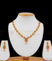 Triple Color Stone Gold Necklace For Bridal Collections NCKN2273