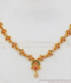 Triple Color Stone Gold Necklace For Bridal Collections NCKN2273