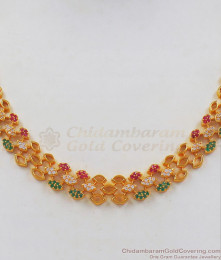 Royal Look Multi Color Stone Gold Necklace Collections NCKN2274