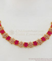 Trending Design Ruby And AD Stone Gold Necklace NCKN2276