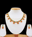 Flower Design Ruby Emerald Stone Gold Necklace Combo NCKN2281
