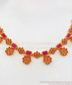 Ravishing Ruby Stone Gold Necklace Combo For Party Wear NCKN2283