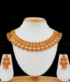 Grand Bridal Wear Ruby Stone Gold Necklace Combo NCKN2285