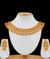 Grand Bridal Full AD Choker Type Necklace Earrings Collections NCKN2286