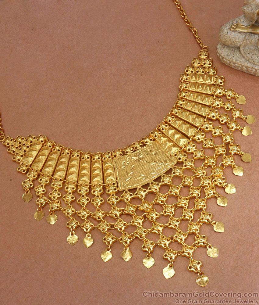 Latest Kerala 2 Gram Gold Bridal Necklace Forming Design Collections NCKN2288