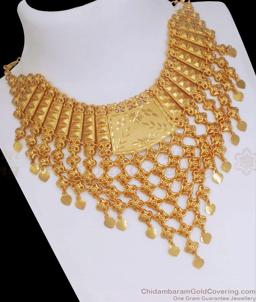 Latest Kerala 2 Gram Gold Bridal Necklace Forming Design Collections NCKN2288