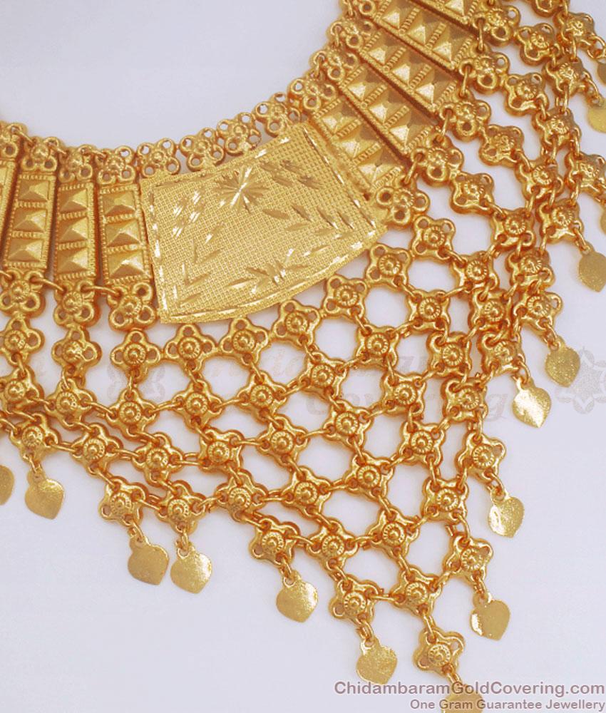 Latest Kerala 2 Gram Gold Bridal Necklace Forming Design Collections NCKN2288
