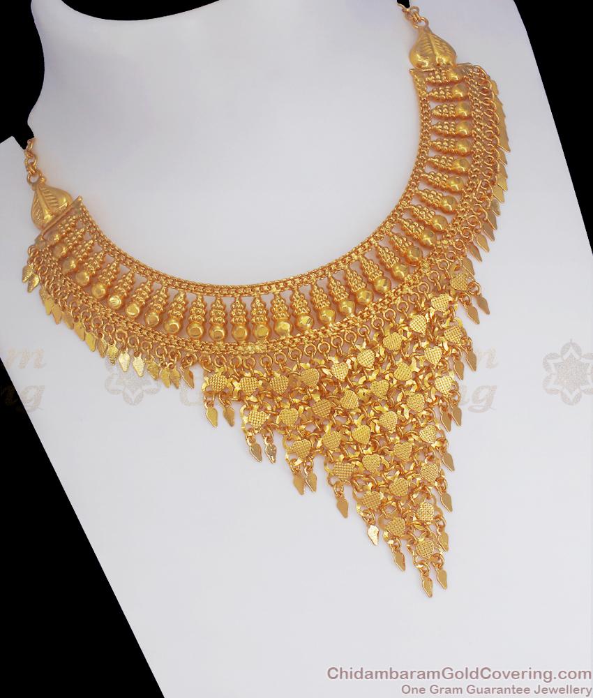 One Gram Gold Bridal Choker Necklace Elakkathali Designs Shop Online NCKN2292
