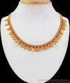Traditional Kerala Kasu Mala Ruby Stone Gold Necklace NCKN2294 Traditional Kerala Kasu Mala Ruby Stone Gold Necklace NCKN2294