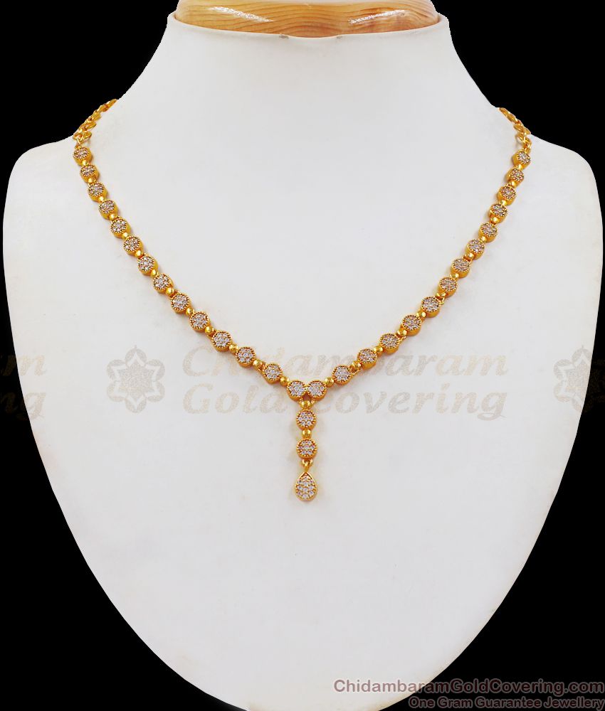 Simple And Stylish Design Gold Necklace For Party Wear NCKN2296