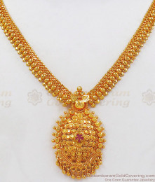 Fancy Ruby Design One Gram Gold Necklace For Party Wear NCKN2301
