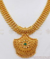Elegant Emerald Stone Gold Necklace For Bridal Wear NCKN2302
