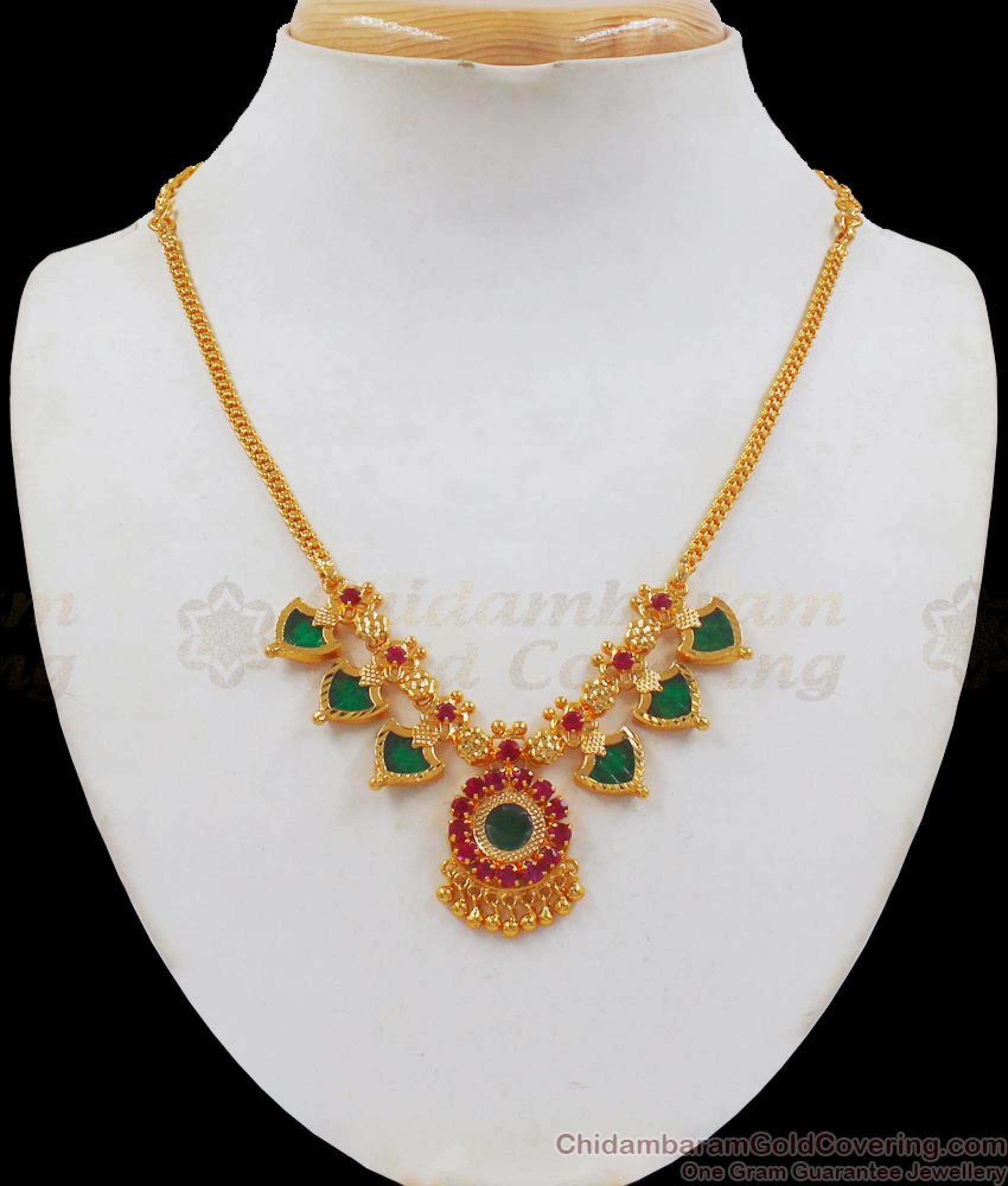 Palakka necklace gold price Clearance