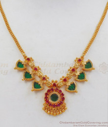 Beautiful Kerala Type Palakka Stone Gold Necklace NCKN2307 Beautiful Kerala Type Palakka Stone Gold Necklace NCKN2307