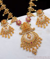 Lakshmi Design Multi Color Stone Gold Necklace Earrings Set NCKN2312