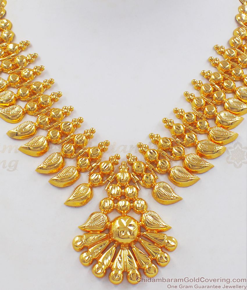 Latest Kerala Design Gold Mango Necklace Traditional Wear NCKN2315