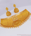 Wedding Wear Choker Gold Necklace Earrings Combo Designs NCKN2322