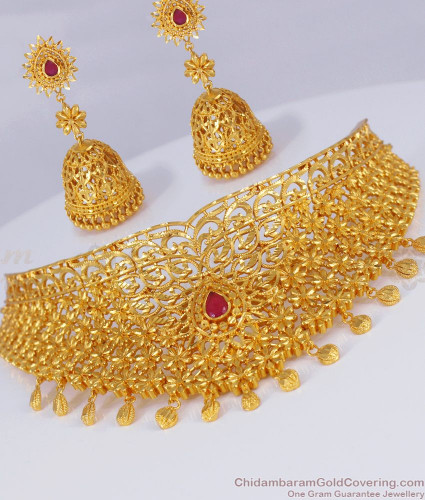 Choker type gold necklace clearance