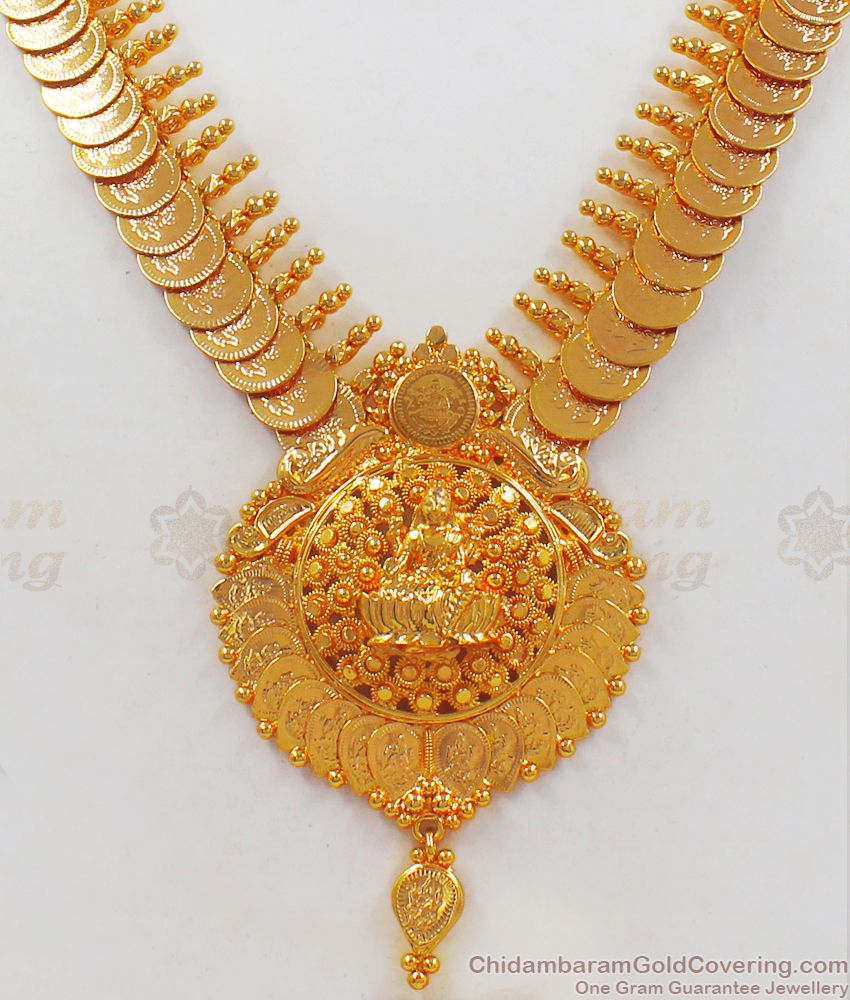 Traditional Wear Lakshmi Model One Gram Gold Necklace NCKN2328