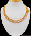 Zircon White Stone Mullai Model Gold Necklace Collections NCKN2333