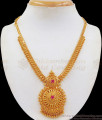 Attractive One Gram Gold Ruby Stone Necklace Designs NCKN2338