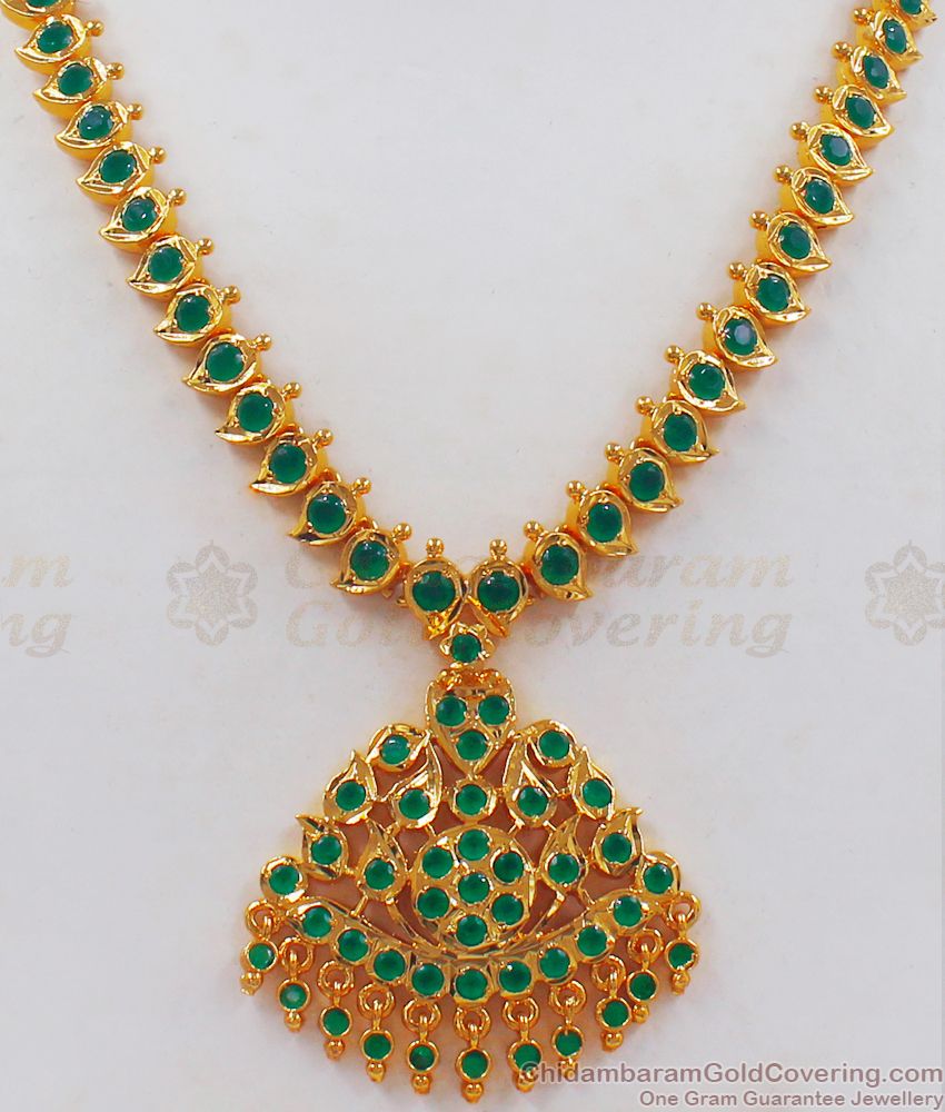 Impon Atitgai Full Emerald Stone Gold Necklace Womens Fashions NCKN2343