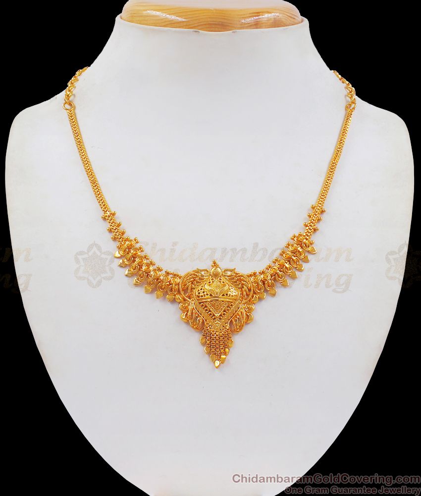Elegant One Gram Gold Necklace Designs Collections NCKN2346