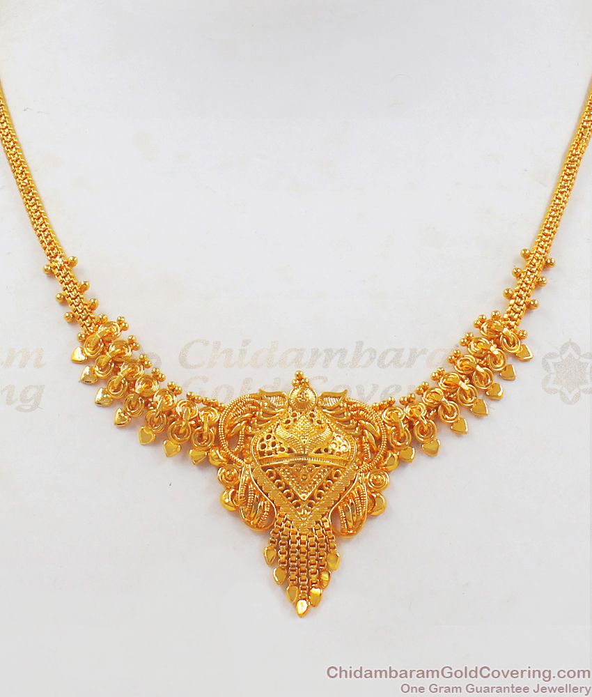 Elegant One Gram Gold Necklace Designs Collections NCKN2346