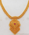 Classic One Gram Gold Necklace Ruby Stone Shop Online NCKN2349