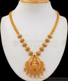 Premium One Gram Gold Lakshmi Necklace AD Stone Traditional Wear NCKN2354