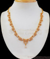 Pretty Looking Gold Necklace Flower Design Diamond Stones NCKN2358