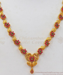 Natural Multi Stone Flower Gold Necklace Earrings Combo NCKN2361