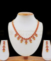 Fabulous Full Ruby Stone Gold Necklace Earring Combo NCKN2363