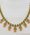 Full Green Emerald Stone Gold Necklace Earring Combo NCKN2364