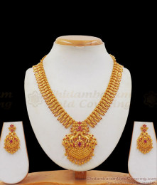 Unique Peacock One Gram Gold Necklace Earrings Combo NCKN2366
