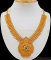 Grand Gold Necklace Big Dollar Emerald Stone NCKN2374