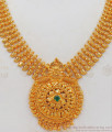 Grand Gold Necklace Big Dollar Emerald Stone NCKN2374