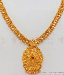 Fascinating Lotus Dollar Gold Necklace Shop Online NCKN2376