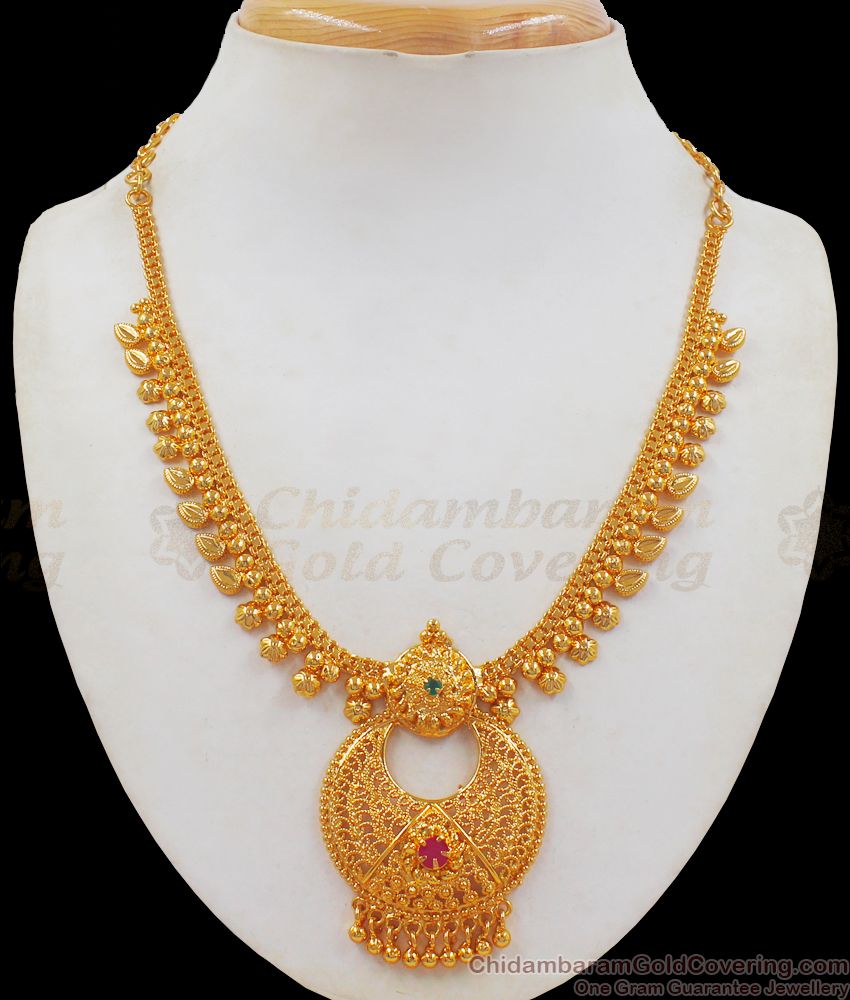 Original Gold Plated Necklace AD Stone Shop Online NCKN2377