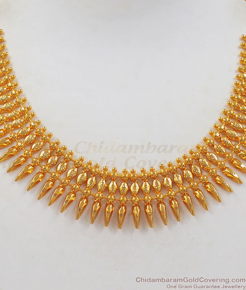 Dual Heart One Gram Gold Mullai Necklace Shop Online NCKN2379