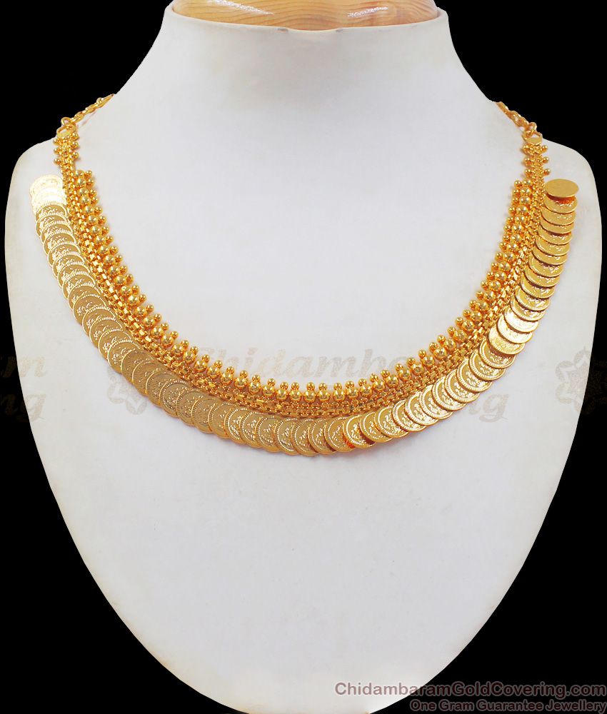 One Gram Gold Plated Lakshmi Kasu Malai Necklace Shop Online NCKN2386 One Gram Gold Plated Lakshmi Kasu Malai Necklace Shop Online NCKN2386