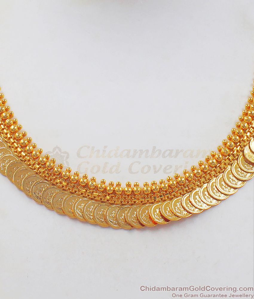 One Gram Gold Plated Lakshmi Kasu Malai Necklace Shop Online NCKN2386