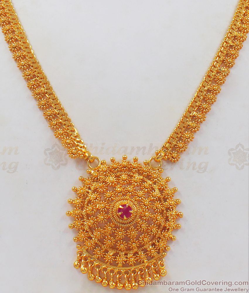 Floral Dollar Chain Gold Necklace Pattern Shop Online NCKN2394
