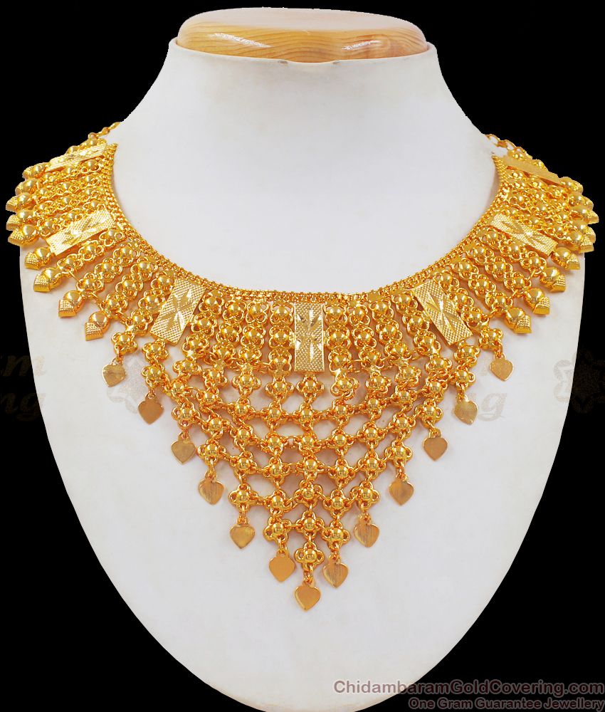 Queens Choker Bridal Design One Gram Gold Necklace NCKN2396